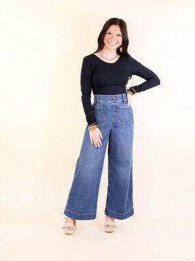 Spanx every wear cropped wide leg jeans